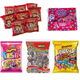 KIT 5 Doces Sacolinha Supresa Aniversário Infantil Guloseimas