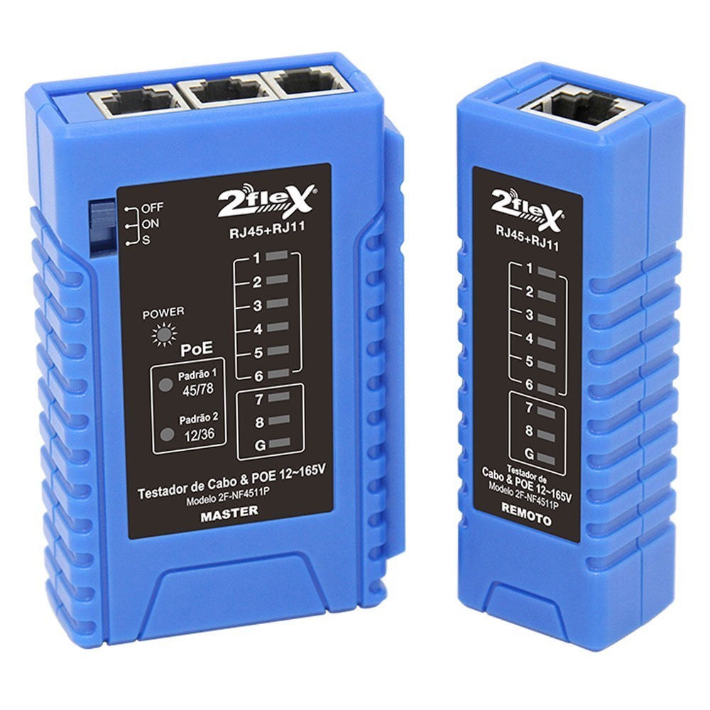 Testador de Cabos de Rede RJ45/RJ11 e PoE 2FLEX