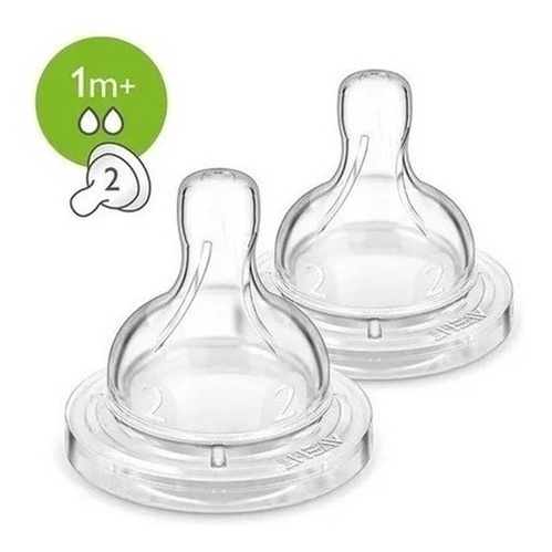 Kit 2 Bico de Mamadeira Reposição 1m+ Tam 2 Clássica Avent em Oferta na Shopee