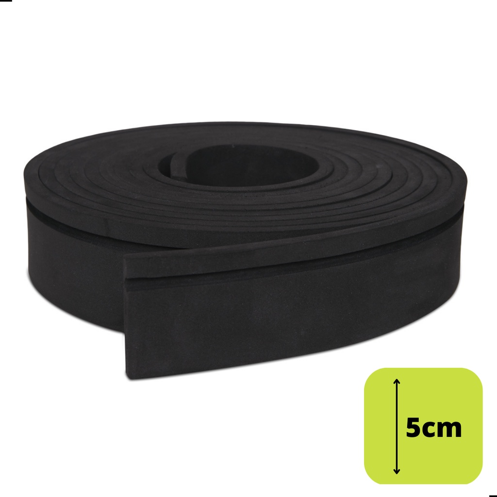 Eva Flexível 5cm - Rodapé Moldura Autocolante Boiserie Roda Meio ( valor por metro ) 5c1-preto