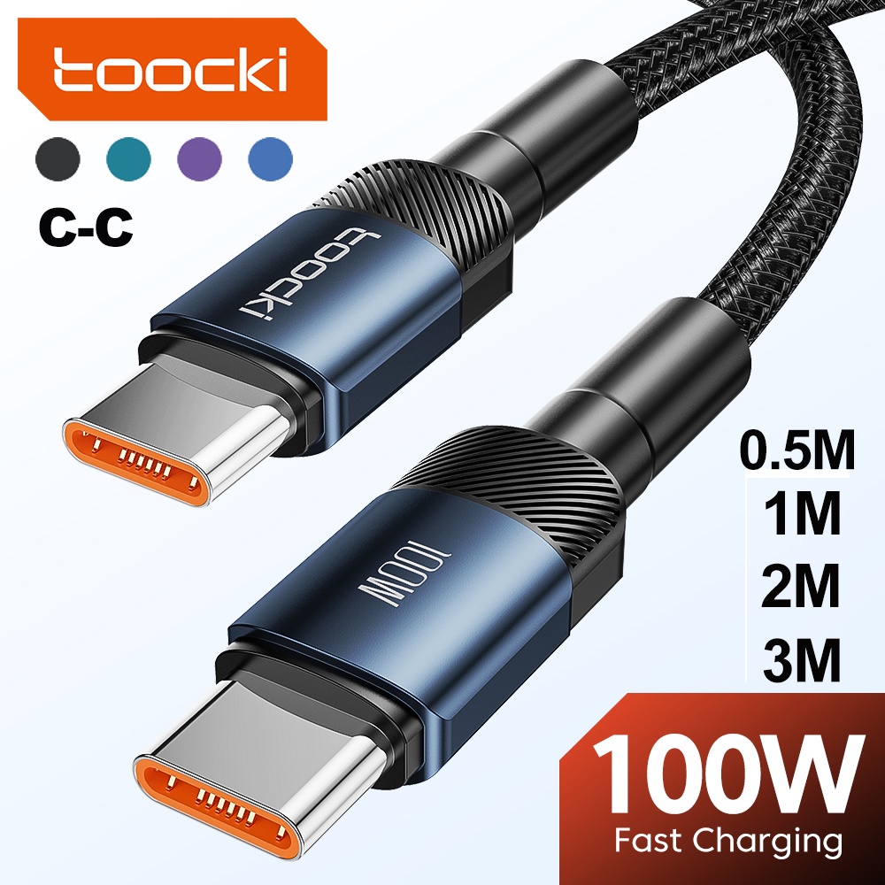 Toocki 100W Tipo C Para Tipo C Cabo Carregador Rápido PD Cabo de Dados Para Xiaomi Samsung Cabo USB-C