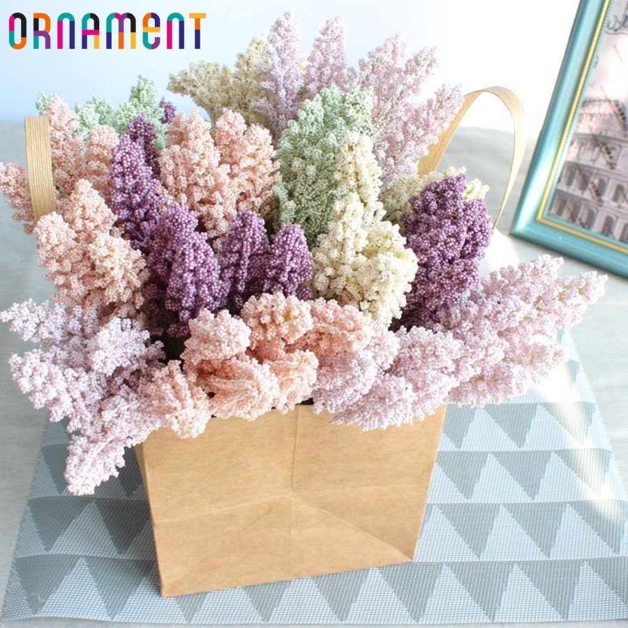 6 Unidades/Pacote Mini Espuma Artificial Berry Vanilla/Real Touch Plantas Falsas Decorativas Segurando Buquê DIY Arranjo