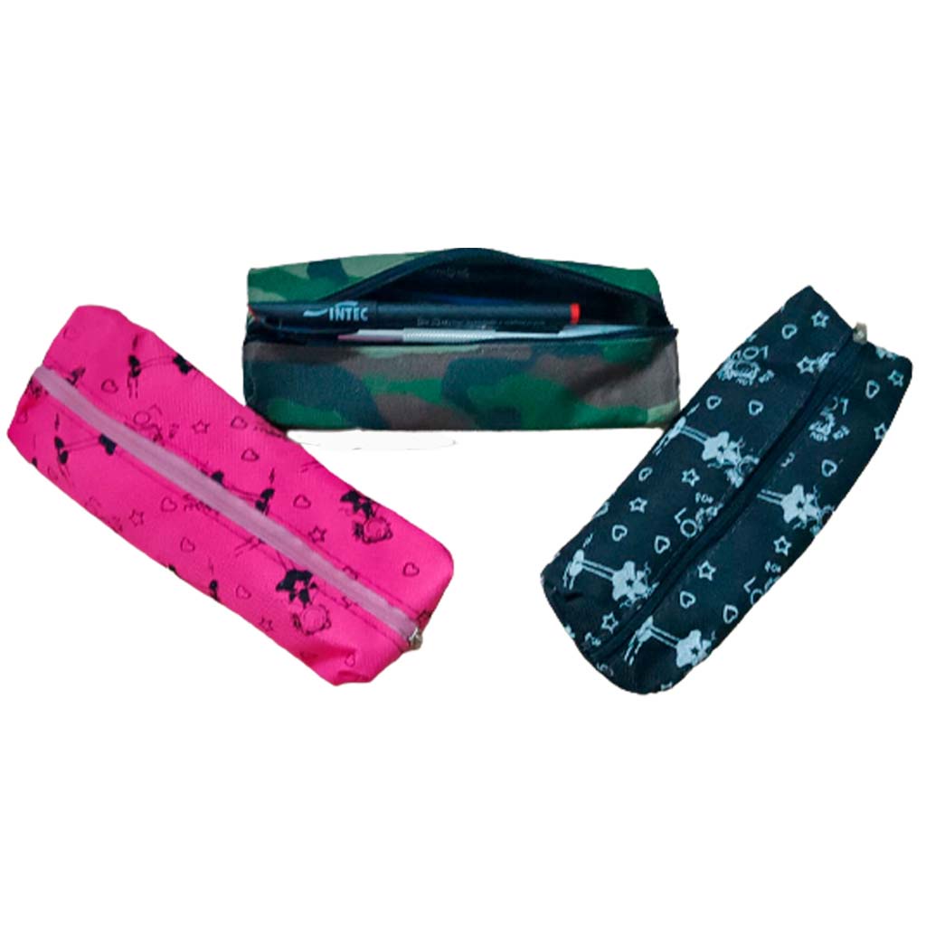 Estojo Escolar Simples Tecido Feminino/Masculino Estampado volta as aulas espaçoso tecido Estojo-V