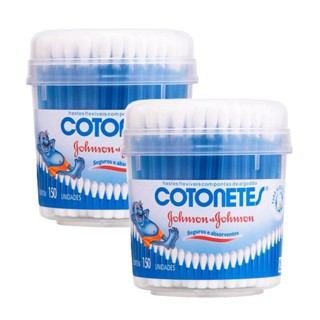 Kit 2 Hastes Flexíveis Cotonetes Pote 150 Unidades