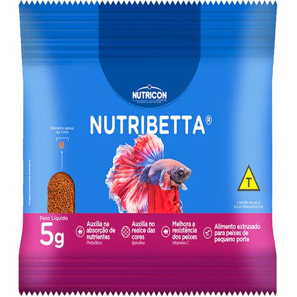 Ração Nutribetta para Peixes  Nutricon 5g - Pets