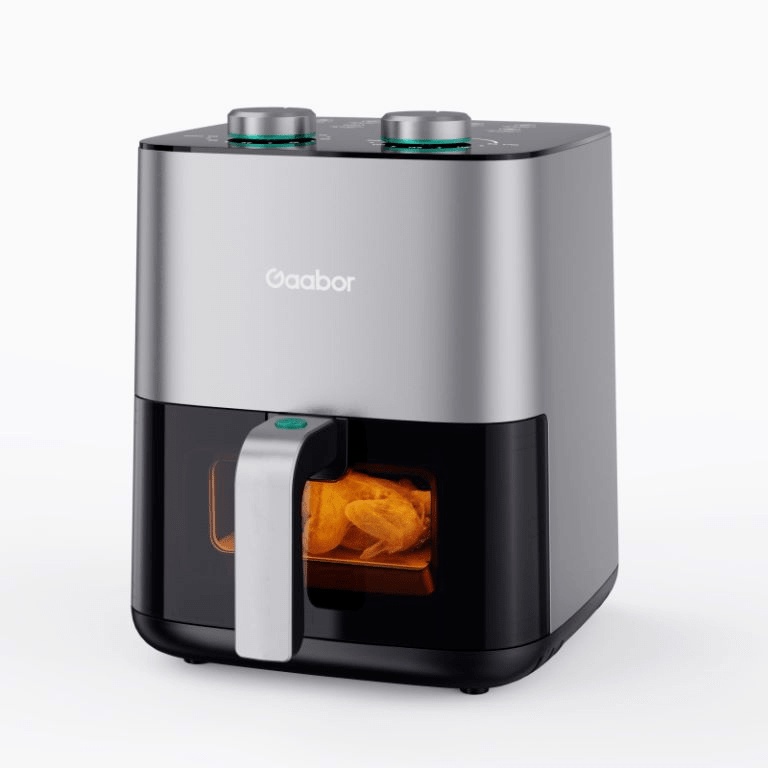 Fritadeira Elétrica Sem Óleo 4L Antiaderente Air Fryer Gaabor Transparente Analógica com Janela de Vidro Isolado