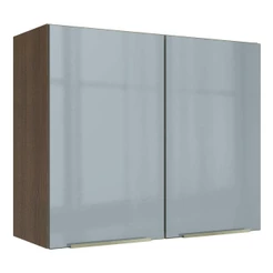 Armário Aéreo Madesa Lux 80 cm 2 Portas - Rustic/Cinza
