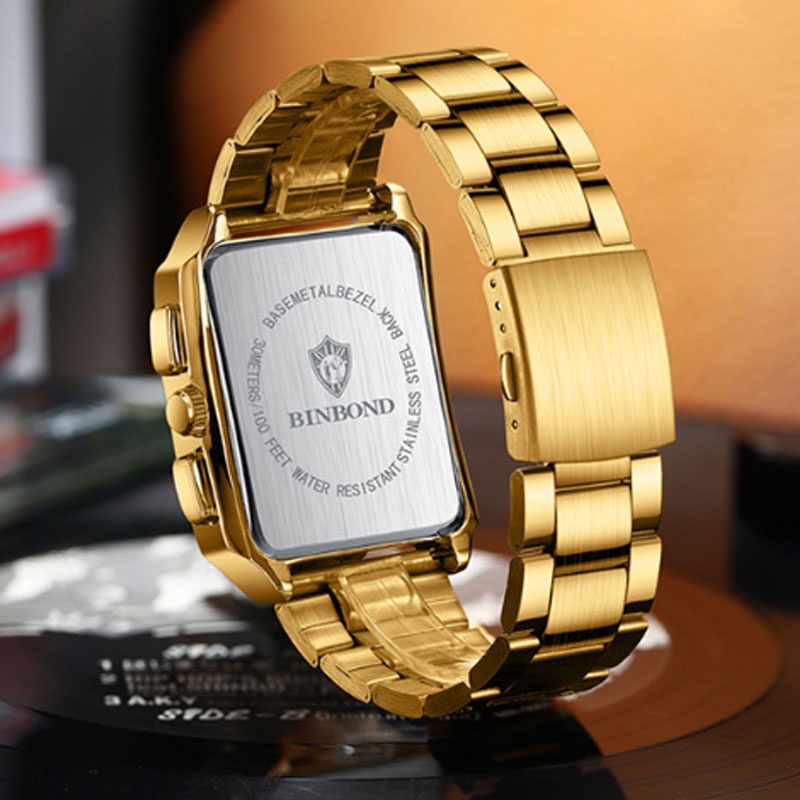 Relógio De Quartzo Masculino À Prova D'água Sqaure Luxuoso