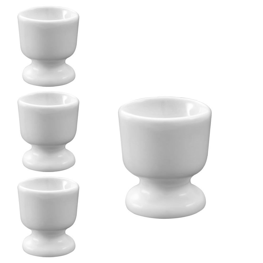 Kit com 4 Porta Ovo de Porcelana Branca 2ª Linha