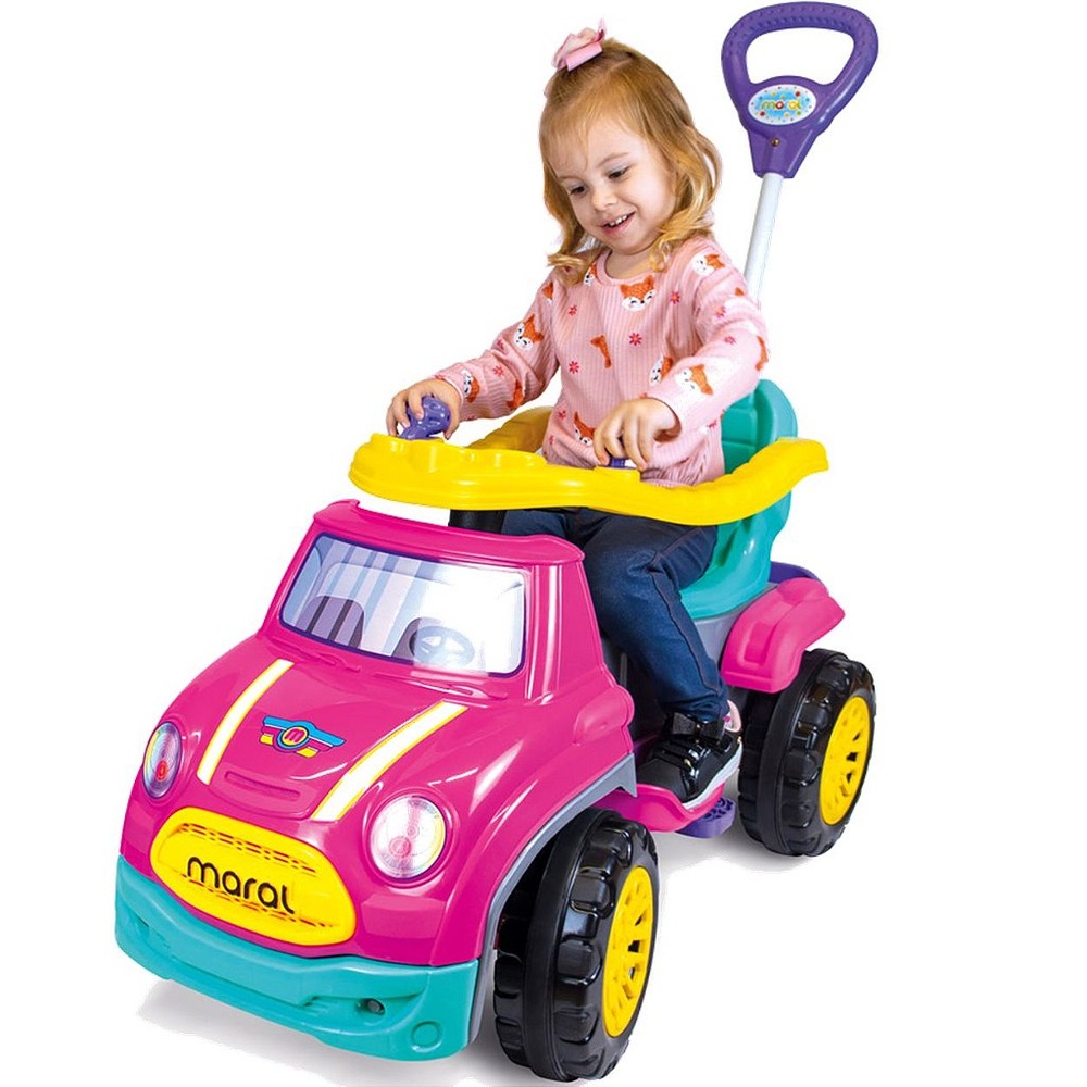 Carrinho de Passeio e Pedal para Bebe Maral Sport Car Rosa em Oferta na Shopee