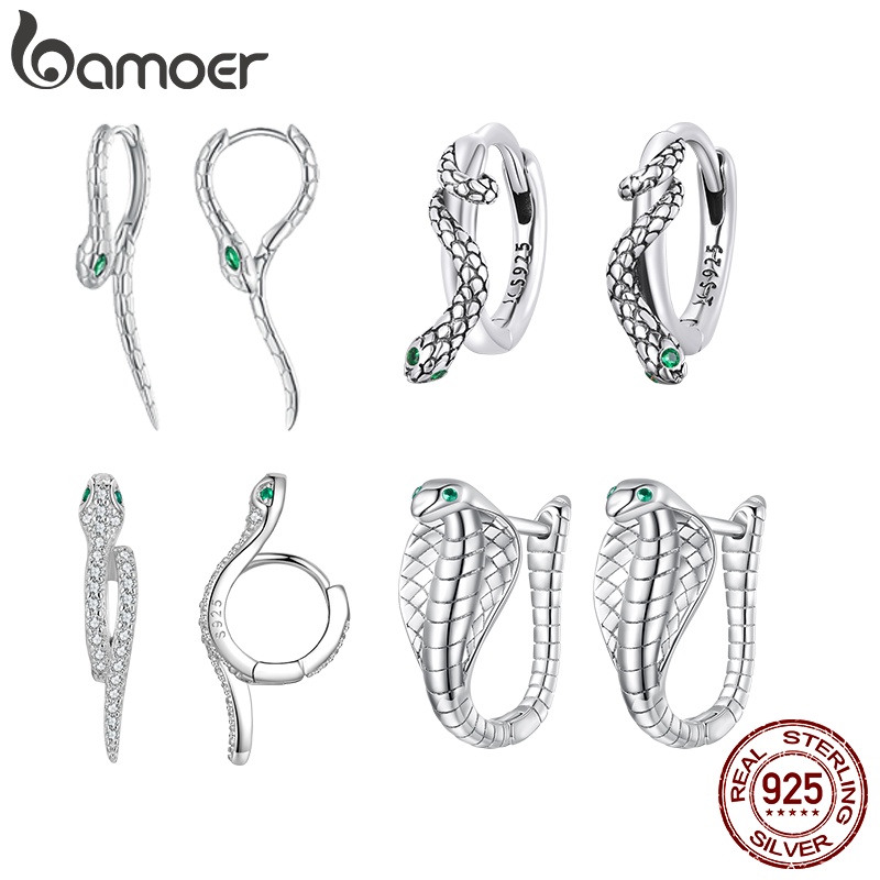 Bamoer 925 Sterling Silver Snake Brincos São Adequados Para Prender Jóias De Moda Mulheres E Estudantes