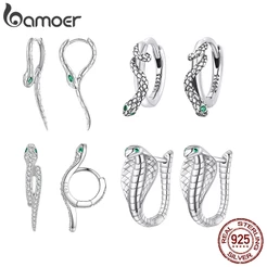 Bamoer 925 Sterling Silver Snake Brincos São Adequados Para Prender Jóias De Moda Mulheres E Estudantes