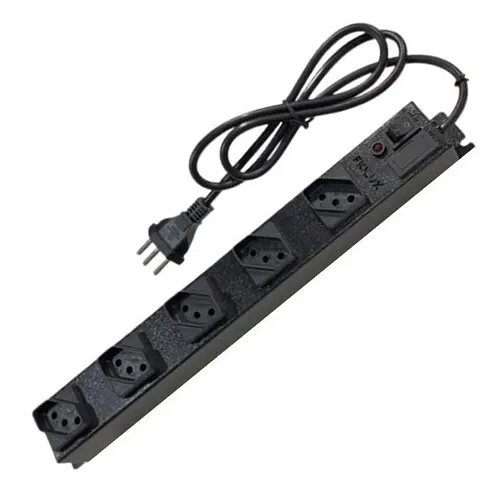 Filtro Linha 3m 5 Tomadas Bivolt 2P+T 10A Preto Metal em Oferta na Shopee