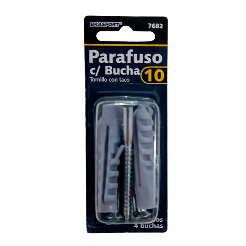 Parafusos Com Buchas N.10 Com 4 Peças Para Fixação Gancho Prateleira Foto Quadro Retrato - Home & Living