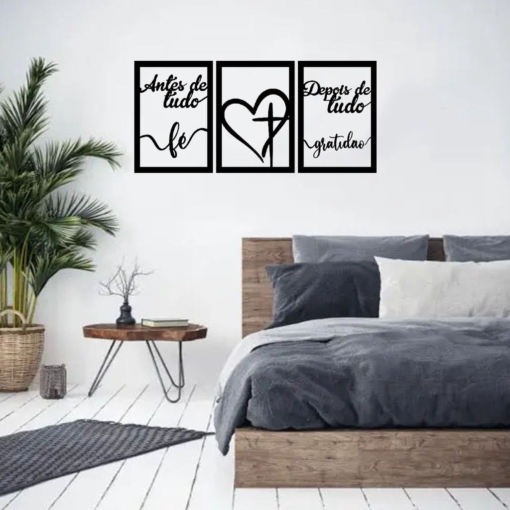 Quadros Vazados Antes De Tudo Fé Depois De Tudo Gratidão Mdf Decoração Parede Sala Enfeite Quarto