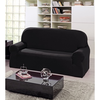 Capa de Sofá 3 Lugares Tradicional Helanca Preto em Oferta na Shopee
