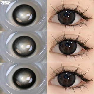 YIMEIXI 2Pcs Preto Grande Diâmetro 14.5MM Lentes De Contato Coloridas Para Os Olhos Beleza Pupila Maquiagem Uso Anual Natural Com Dióptero Miopia Novo