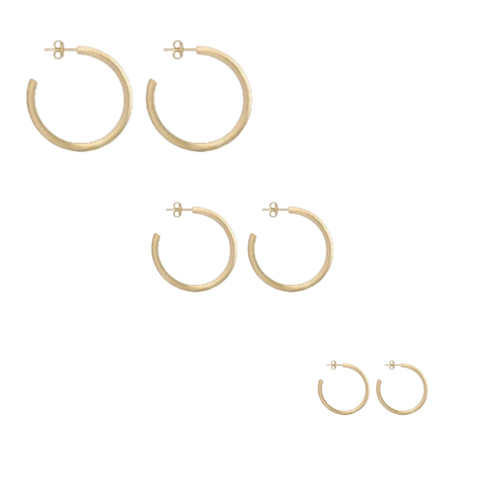 Kit Trio 03 Brincos de Argola Lisa e Fina Fio Elipse 5399