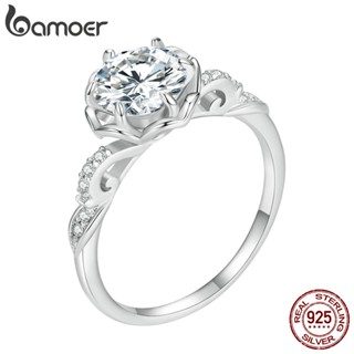 Bamoer 925 Prata Esterlina Anel De Casamento Especial Jóias De Moda Para Casal BSR387