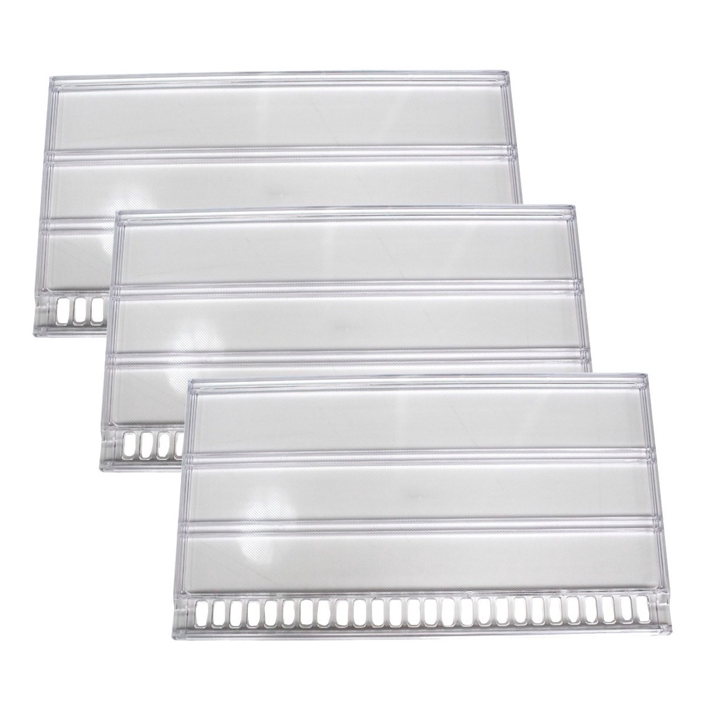 Kit 3 Prateleira Acrílica Refrigerador Continental Copacabana- 3 UNIDADES  serve nos modelos Rfct450 Rfct451 Rfct455 Rfct460 Rfct470 Rfct500 Rfct501 Rfct510 Rfct710