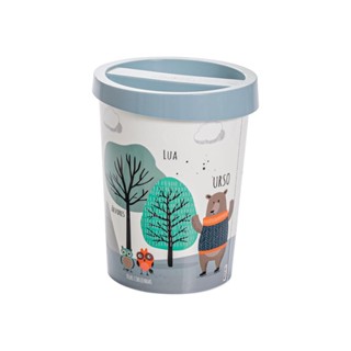 LIXEIRA COM TAMPA 5,3 L INFANTIL BICHINHOS AZUL PLASÚTIL