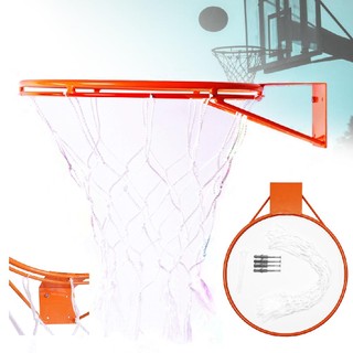 Aro Basquete Cesta Aço 45cm Tamanho Oficial Basquete C/ Rede de Nylon Reforçada e Kit Parafusos