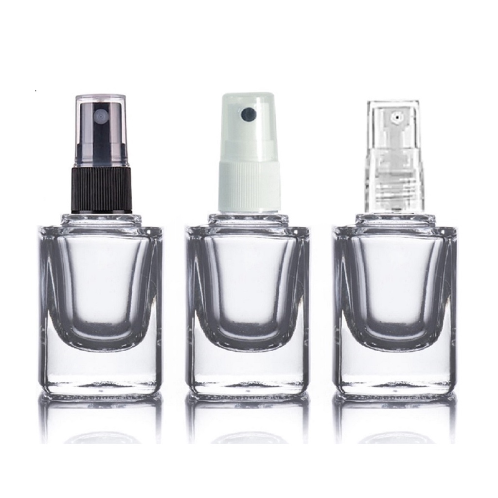 10 Frascos Vidro Para Perfume 10 Ml Quadrado Válvula Spray P Perfumes