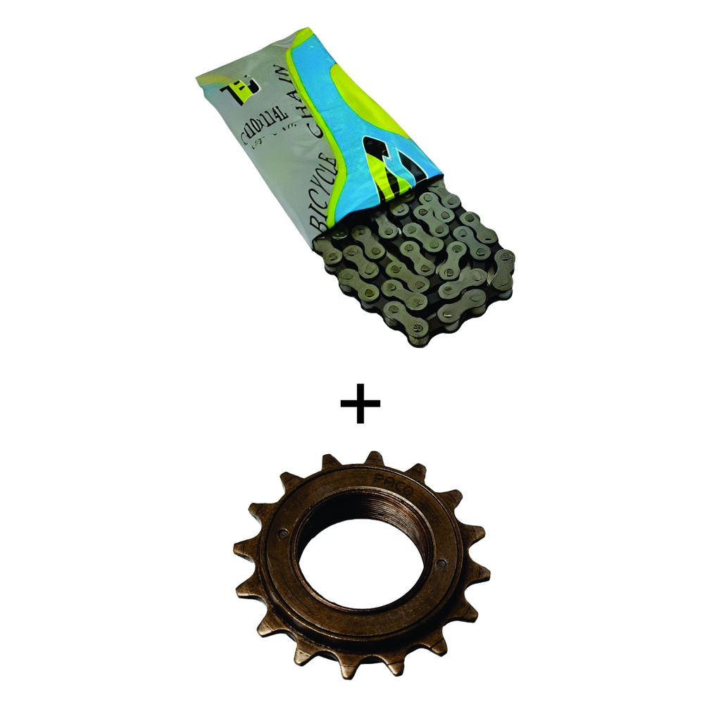 Catraca 16d Catraca Bike Corrente Velocidade Única Kit