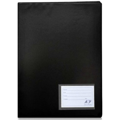 Pasta Catalogo Pvc Preta A5 Com 10 Envelopes E 2 Colchetes