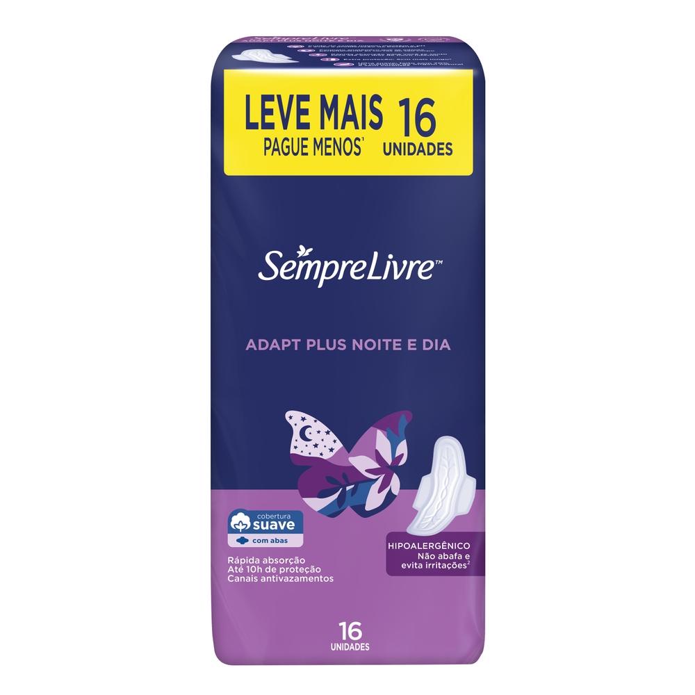 Absorvente Sempre Livre Adapt Plus Suave com Abas 16 unidades em Oferta na Shopee
