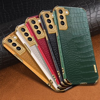 Capa De Couro De Crocodilo Luxuoso Para Samsung galaxy S20 S21 Plus FE Note 20 Ultra Celular Traseira Flexível Anti-Impacto Metal Mulheres Homens Preto Vermelho Verde Branco