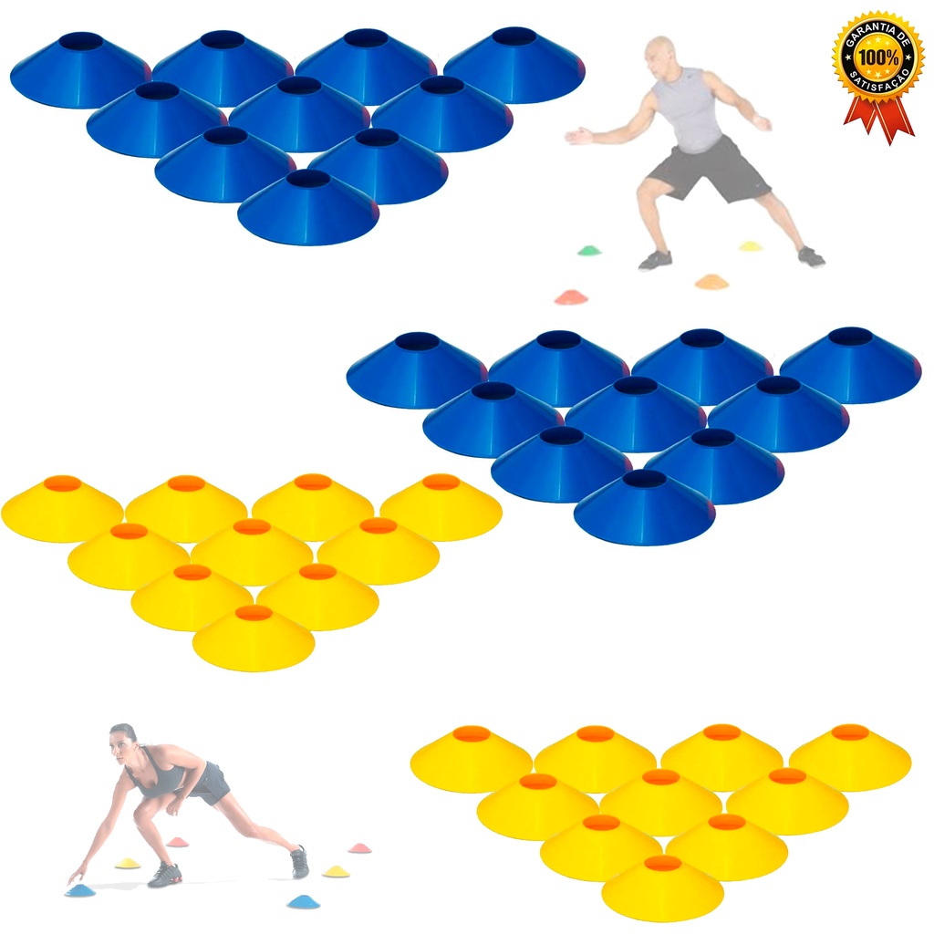 Kit 40 Prato Agilidade Mini Cone P/ Treino Futebol Agilidade Funcional