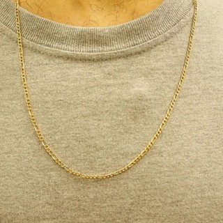 Corrente UNISSEX Cordão Grumet Banhada 18k Aço INOX Dourado 3mm 60CM
