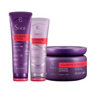 Kit Eudora Siáge Combate o Frizz - Shampoo e Condicionador e Máscara