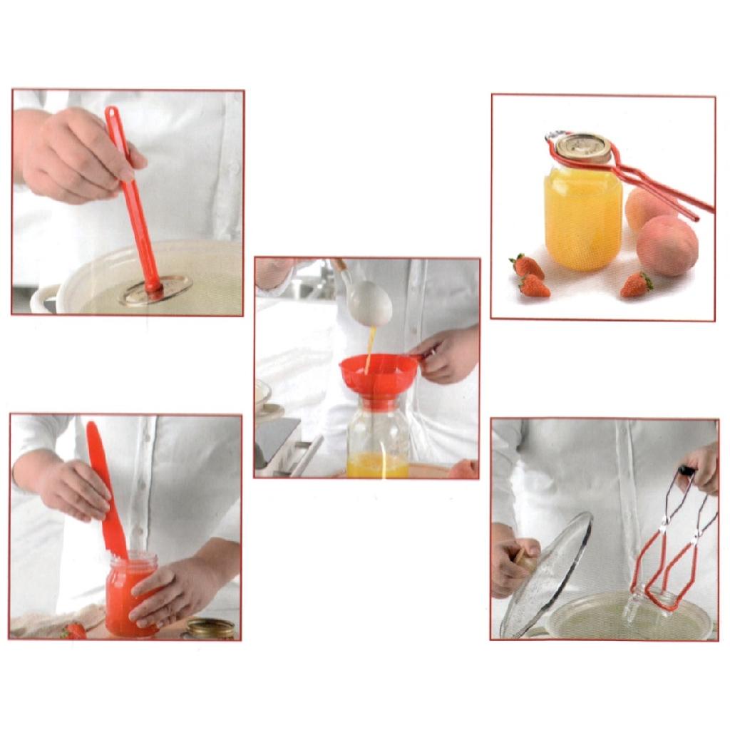 Kit 6 Peças Utensílios Pegador para Conservas Picles Geléias - Red — imagem 2 de 2