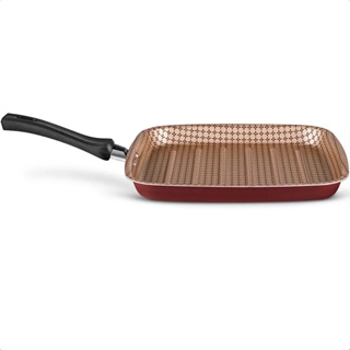 Panela Grill Bistequeira Flora 1,1 Litros Antiaderente 7 Camadas Superflon Ultra Alumínio Cereja Mta - 8700 em Oferta na Shopee