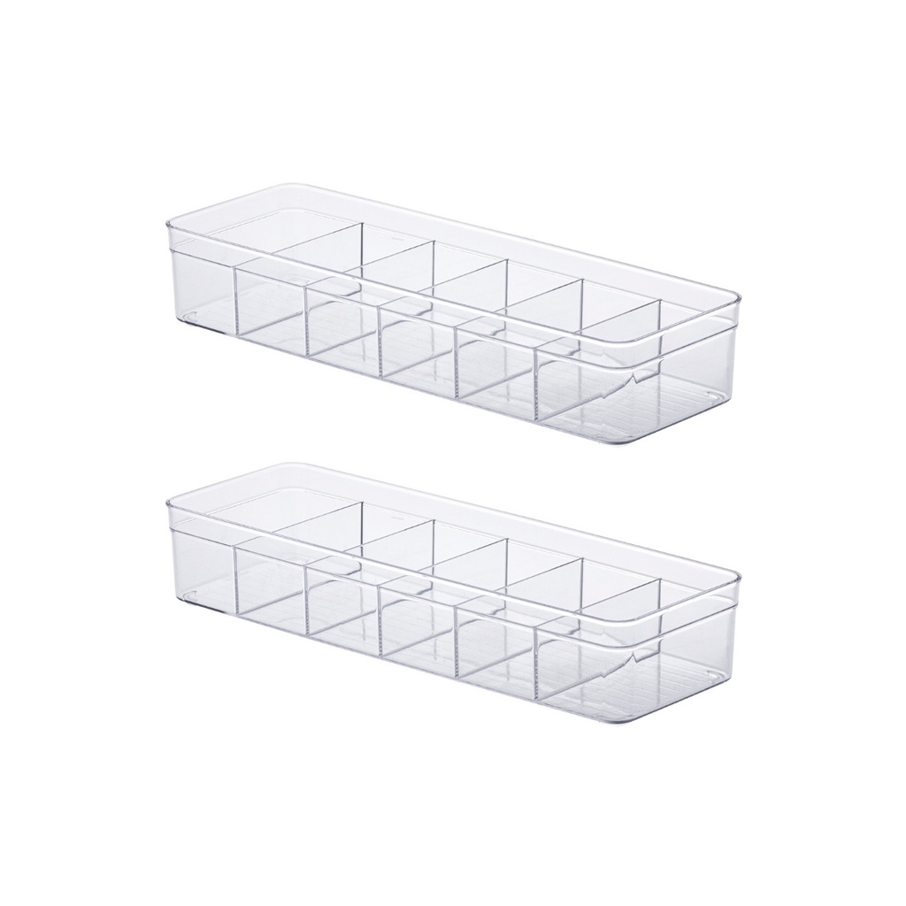 2 Organizador Com Divisória Transparente Diamond 1128 em Oferta na Shopee