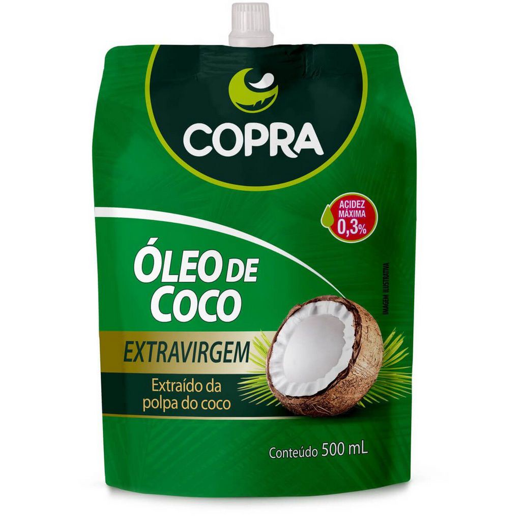 Óleo de Coco Extravirgem 500ml pouch - Copra em Oferta na Shopee