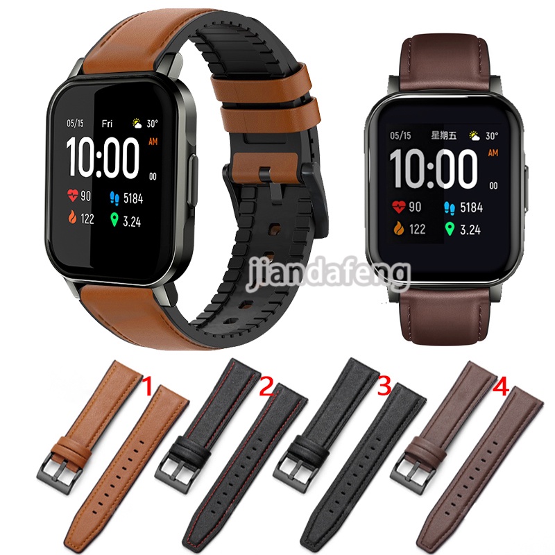 Pulseira De Couro Faixa Esportiva À Prova D'água Para Haylou LS02 Smart Watch 2