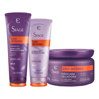 Kit Eudora Siáge Liso Intenso 4D - Shampoo e Condicionador e Máscara em Oferta na Shopee