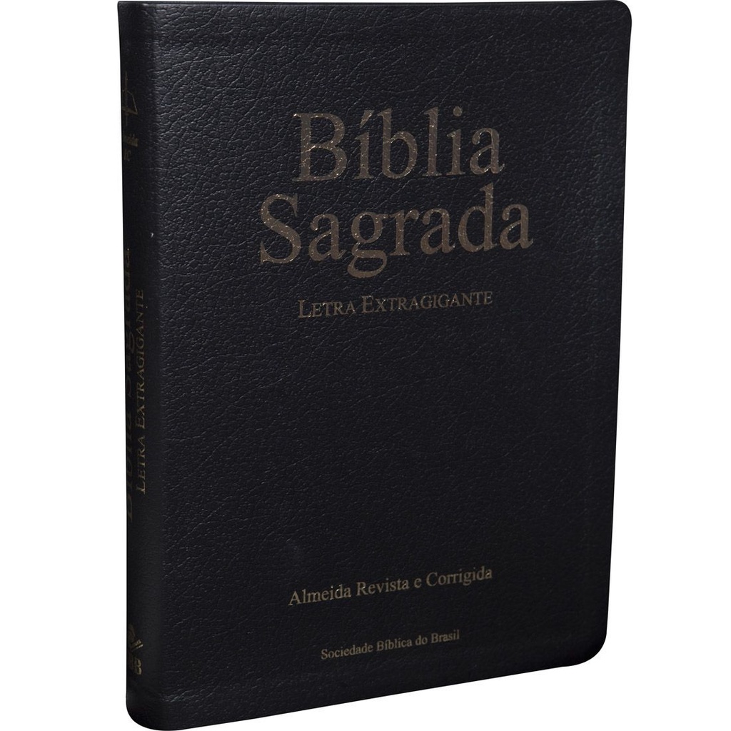 Bíblia Sagrada Letra Extragigante | Almeida Revista e Corrigida Capa Luxo Preta com Índice em Oferta na Shopee