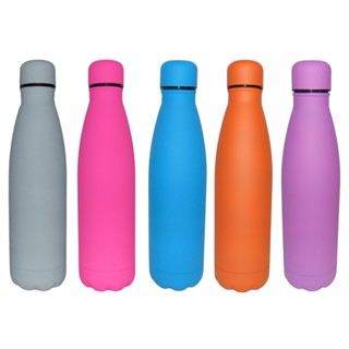 Garrafa Térmica Aço Inox Parede Dupla A Vácuo Garrafinha Academia Água Gelada Colorida Cores Escolar Esportes Isolada Esportiva Squeeze Rosa Cinza Azul Laranja Roxa