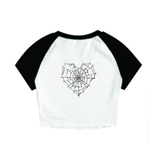 Cropped Raglan Feminino Tumblr blogueira Coração Teia de Aranha Tribal feminina curta
