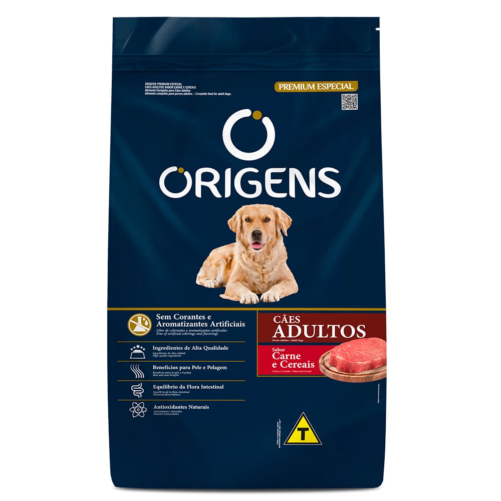Ração Seca Origens Premium Especial Carne e Cereais Cães Adultos 3kg em Oferta na Shopee