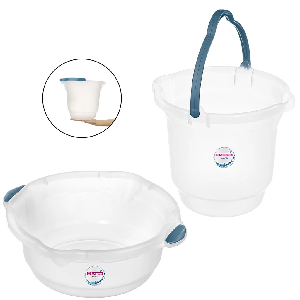 Kit Balde 8,5 Litros Bacia Plástica Para Limpeza Casa Lavanderia - Sanremo