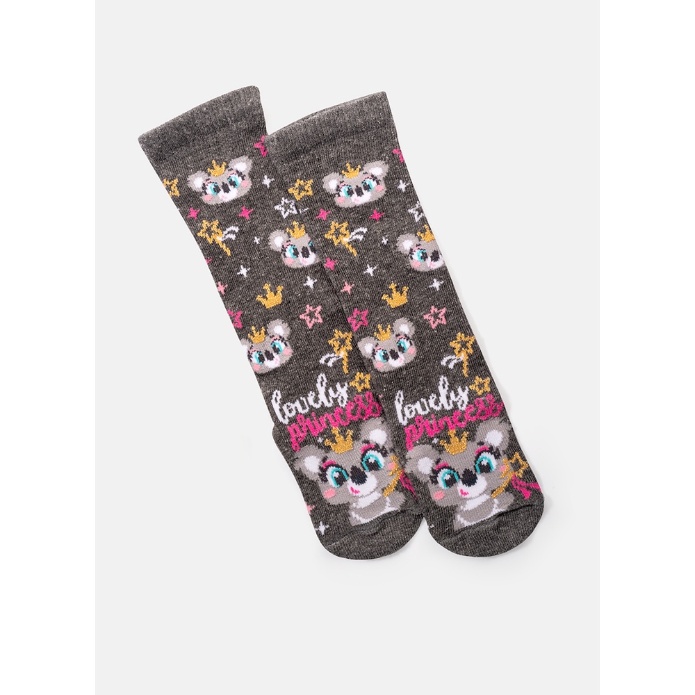 Meia Soquete Bebê Menina 3/4  Coala Princess - Puket em Oferta na Shopee