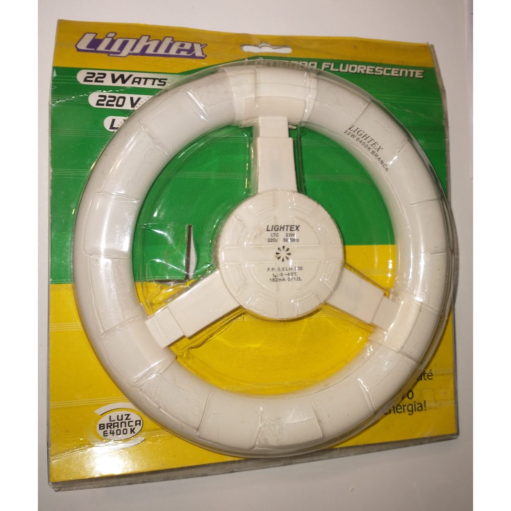 Lampada fluorescente circular lightex 22w 6400k