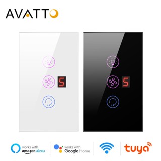 AVATTO Interruptor De Luz Do Ventilador Smart Wifi Teto Tuya Remoto Vários Velocidades Controle De Velocidade Trabalho Com Alexa , Google Home