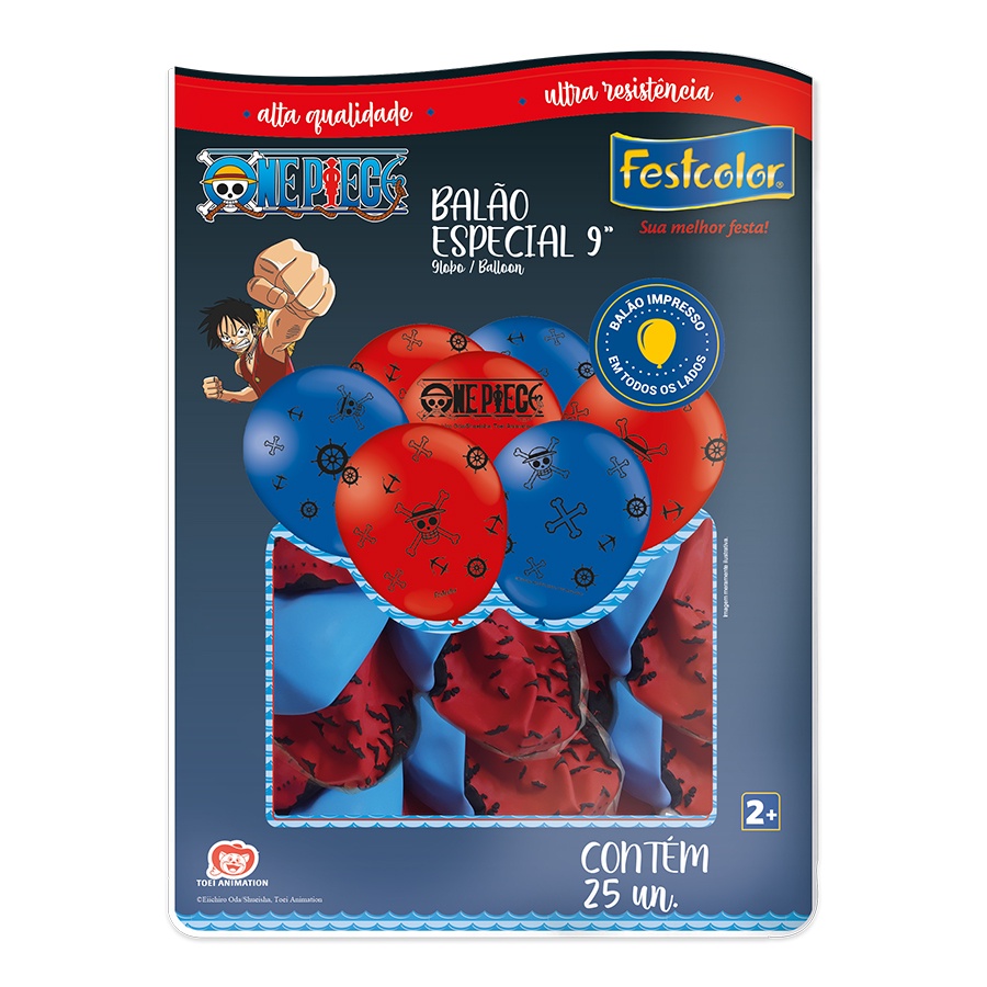 Balão Decorado Festa One Piece - 25 unidades - Festcolor