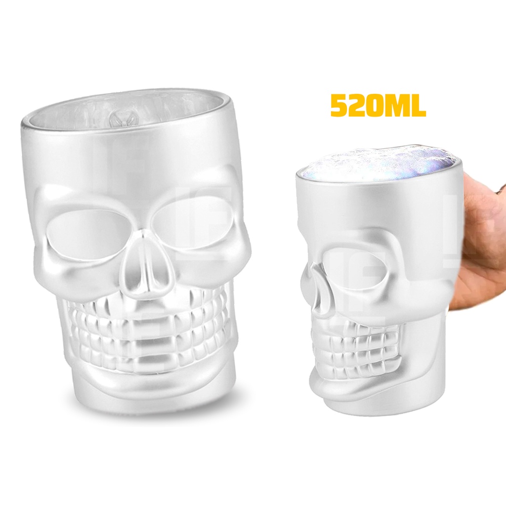 Caneca De Chopp Caveira 520ml Vidro - Home & Living